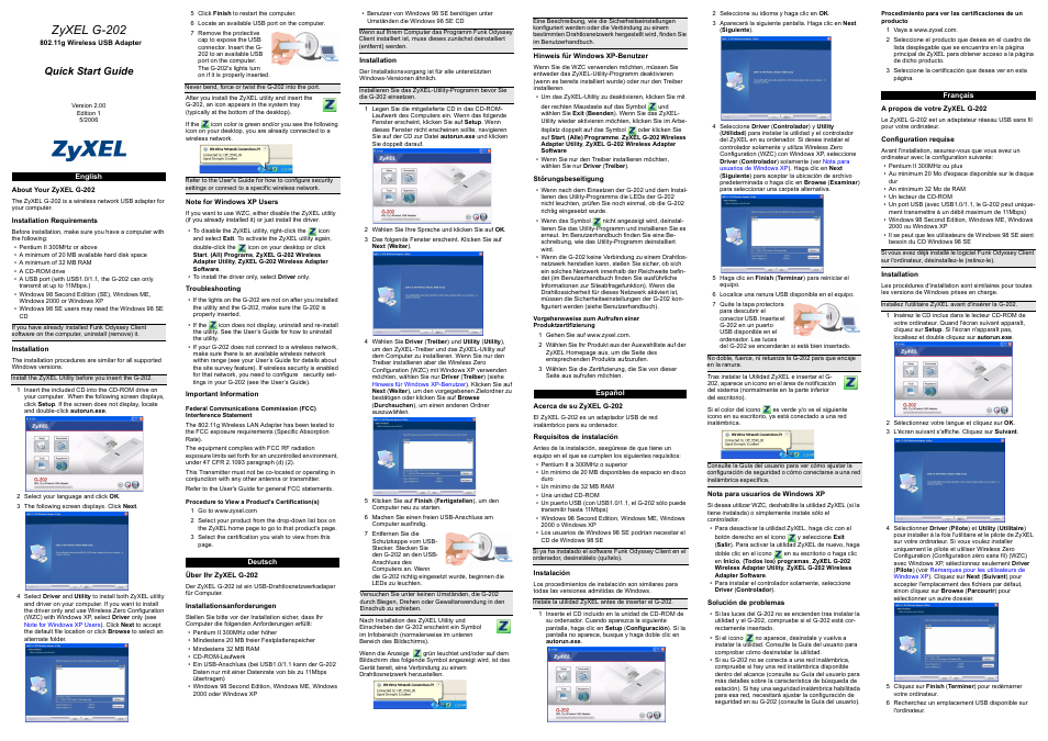 ZyXEL Communications G-202 User Manual | 3 pages