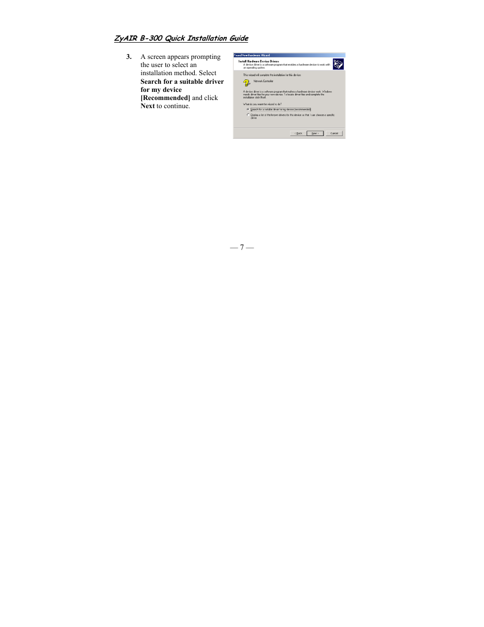 ZyXEL Communications Wireless LAN PCI Card B-300 User Manual | Page 7 / 13