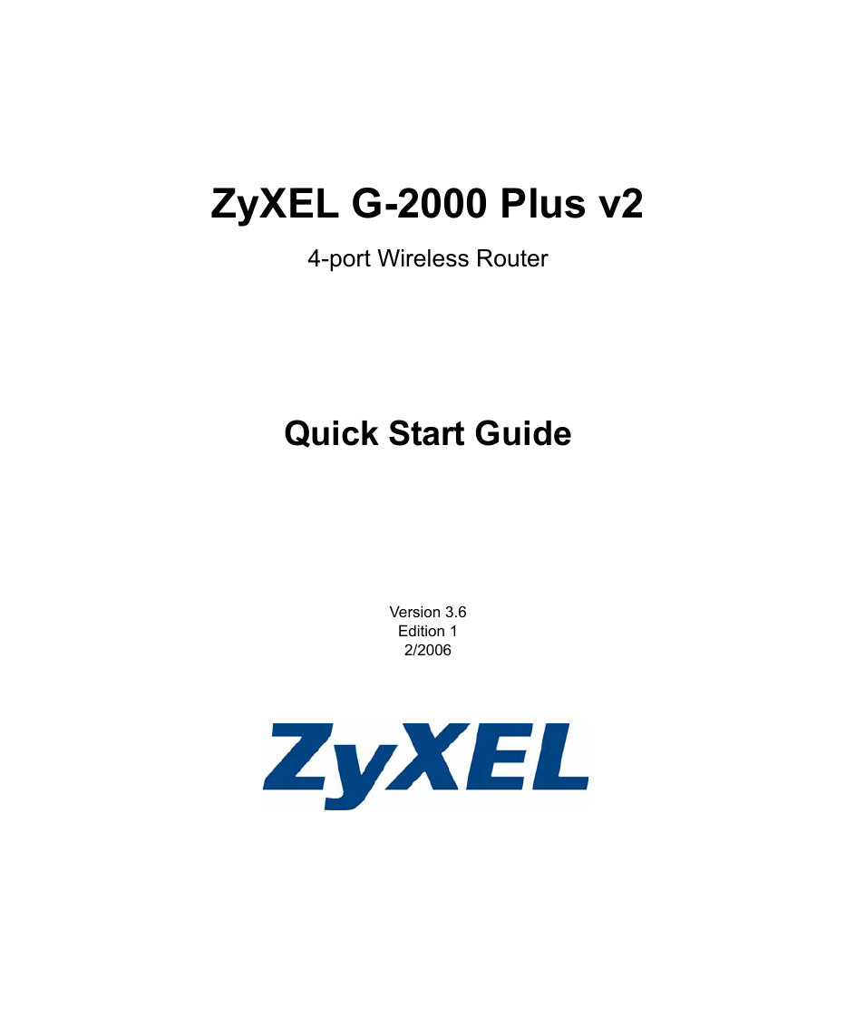 ZyXEL Communications G-2000 Plus V2 User Manual | 12 pages