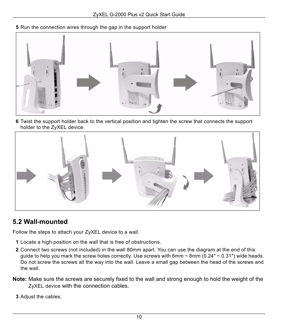 2 wall-mounted | ZyXEL Communications G-2000 Plus V2 User Manual | Page 10 / 12