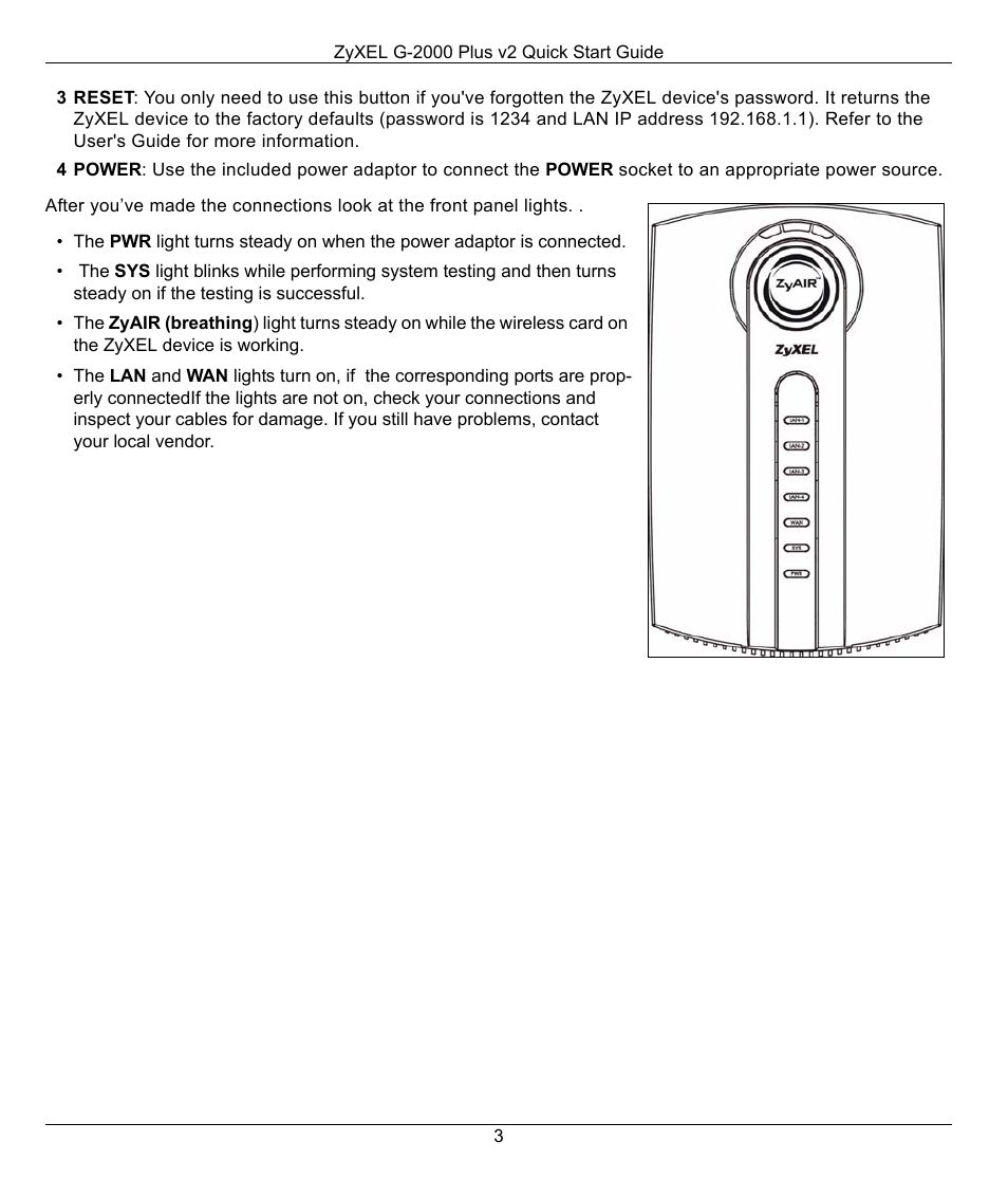 ZyXEL Communications G-2000 Plus V2 User Manual | Page 3 / 12