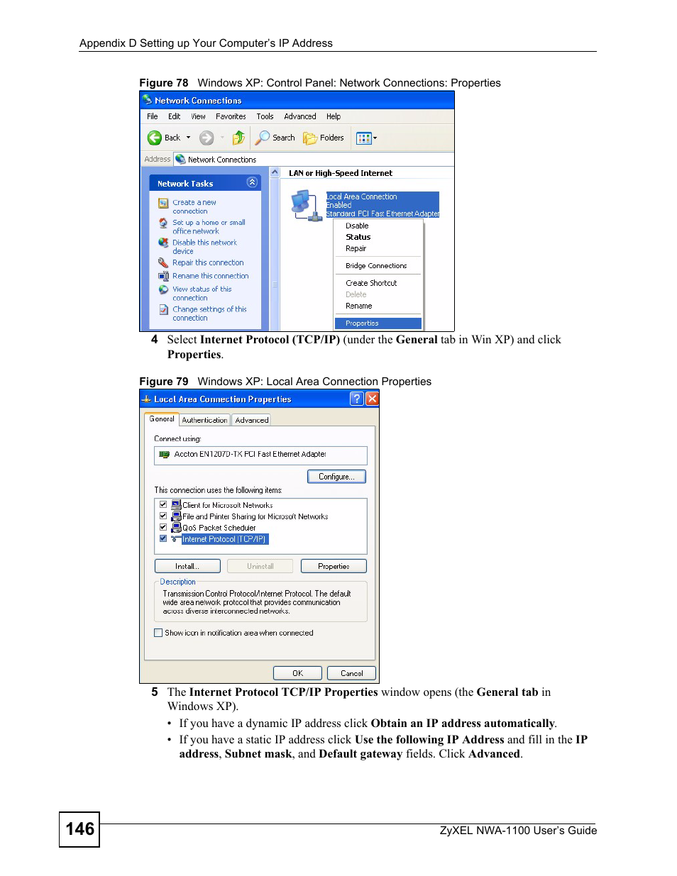 ZyXEL Communications 802.11b/g Wireless Access Point NWA-1100 User Manual | Page 146 / 206