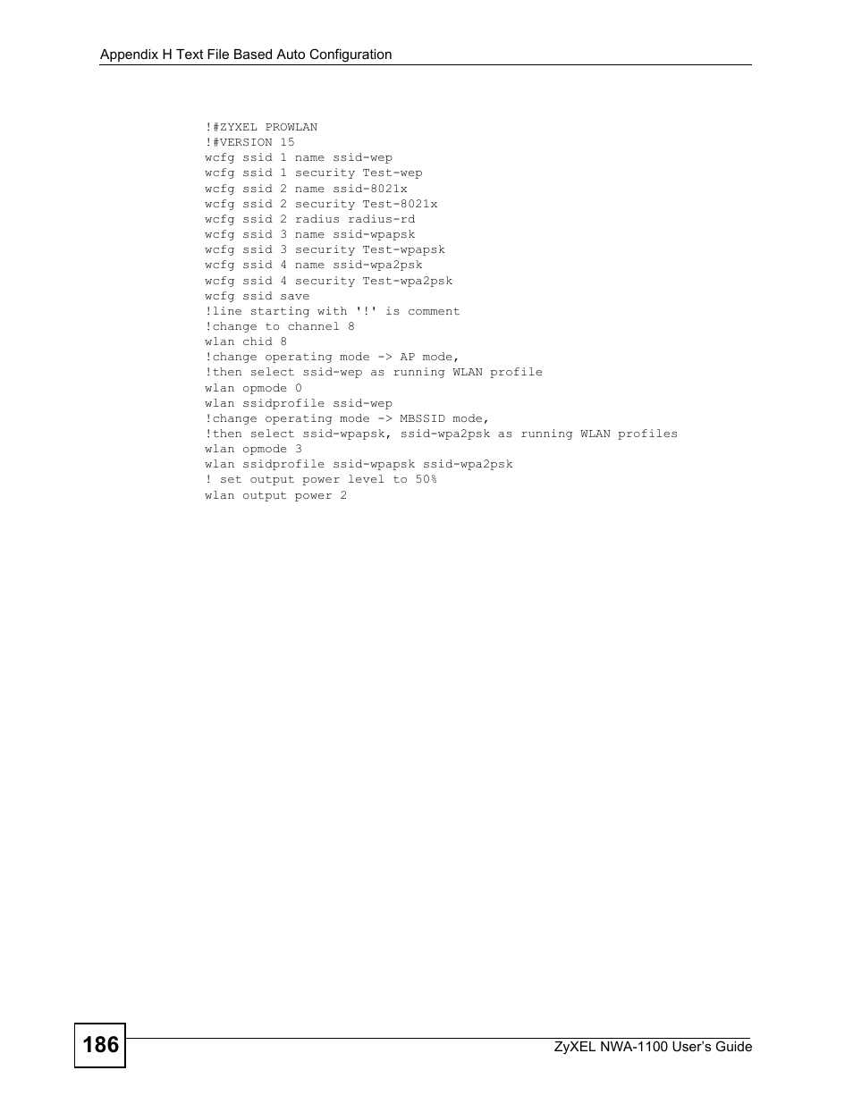 ZyXEL Communications 802.11b/g Wireless Access Point NWA-1100 User Manual | Page 186 / 206