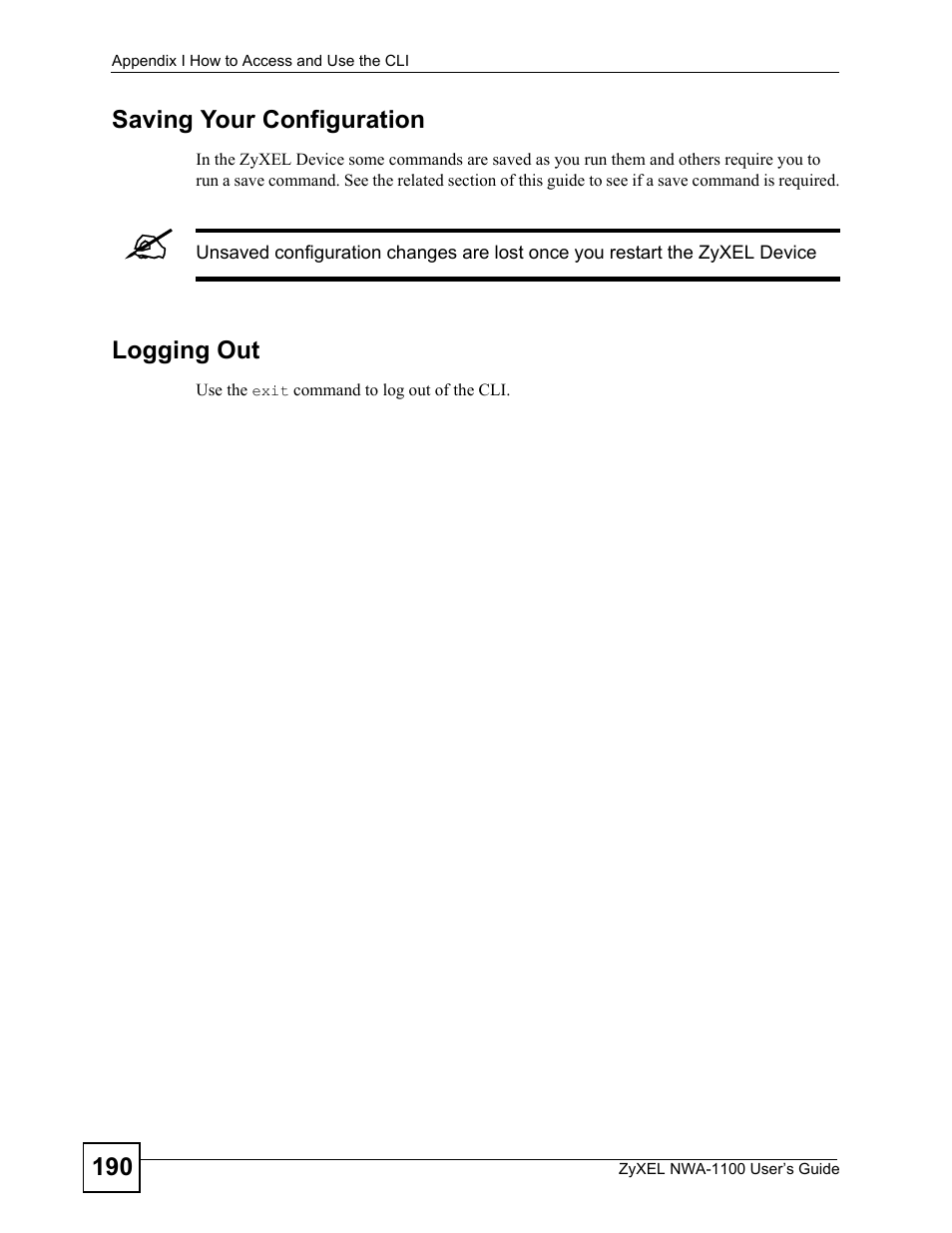 ZyXEL Communications 802.11b/g Wireless Access Point NWA-1100 User Manual | Page 190 / 206