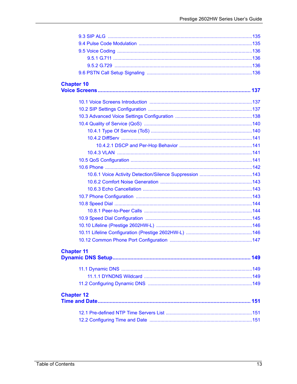 ZyXEL Communications ADSL VoIP IAD with 802.11g Wireless 2602HW Series User Manual | Page 13 / 519