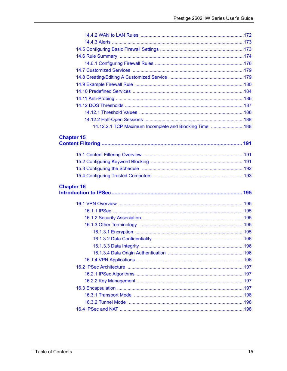 ZyXEL Communications ADSL VoIP IAD with 802.11g Wireless 2602HW Series User Manual | Page 15 / 519