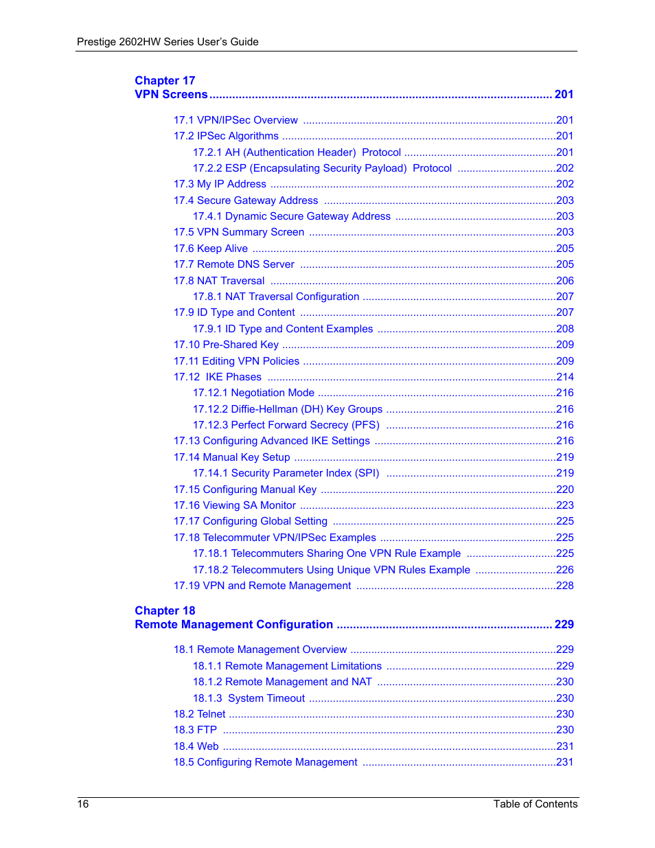 ZyXEL Communications ADSL VoIP IAD with 802.11g Wireless 2602HW Series User Manual | Page 16 / 519