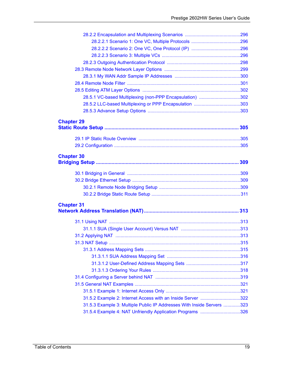 ZyXEL Communications ADSL VoIP IAD with 802.11g Wireless 2602HW Series User Manual | Page 19 / 519