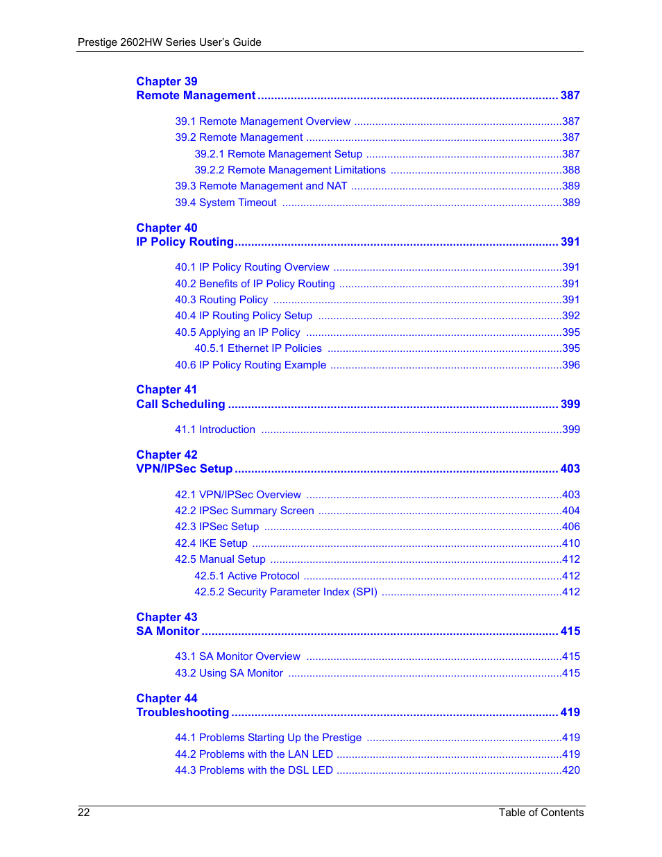 ZyXEL Communications ADSL VoIP IAD with 802.11g Wireless 2602HW Series User Manual | Page 22 / 519