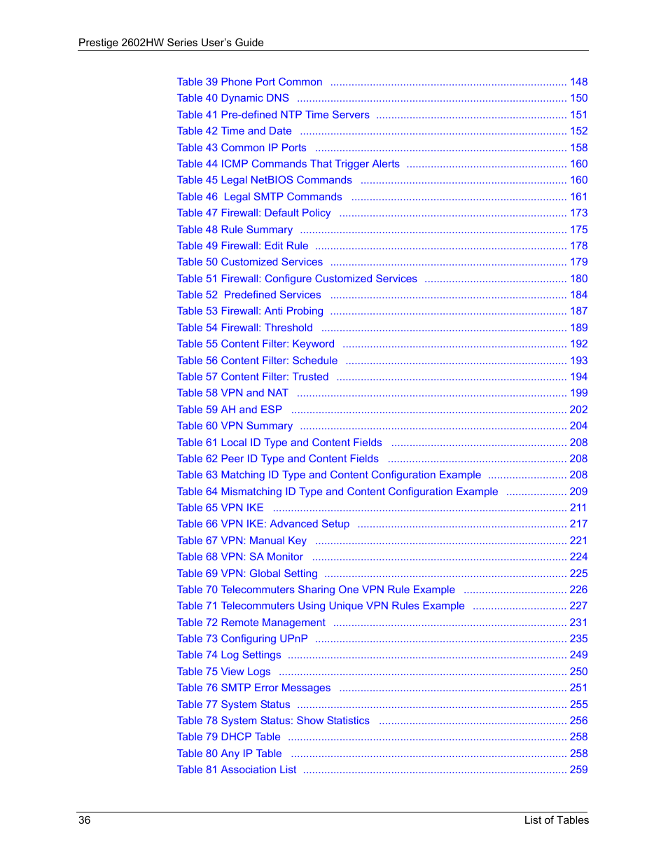 ZyXEL Communications ADSL VoIP IAD with 802.11g Wireless 2602HW Series User Manual | Page 36 / 519