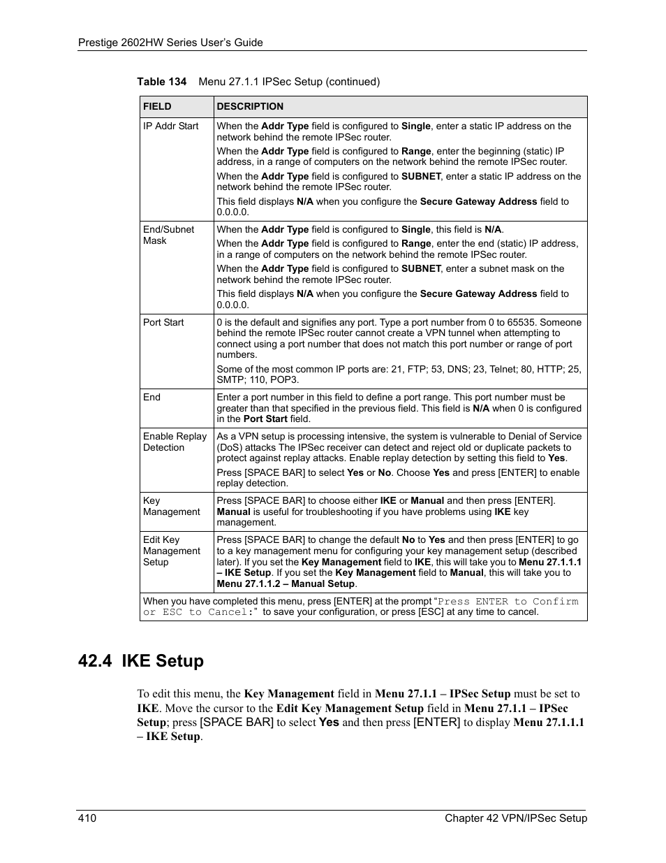 4 ike setup | ZyXEL Communications ADSL VoIP IAD with 802.11g Wireless 2602HW Series User Manual | Page 410 / 519
