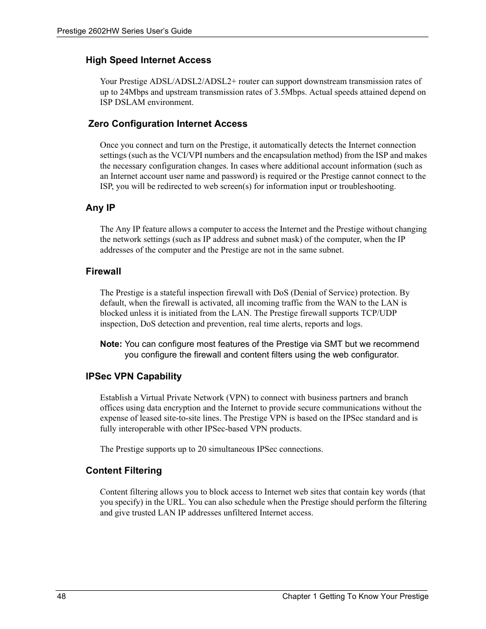 ZyXEL Communications ADSL VoIP IAD with 802.11g Wireless 2602HW Series User Manual | Page 48 / 519