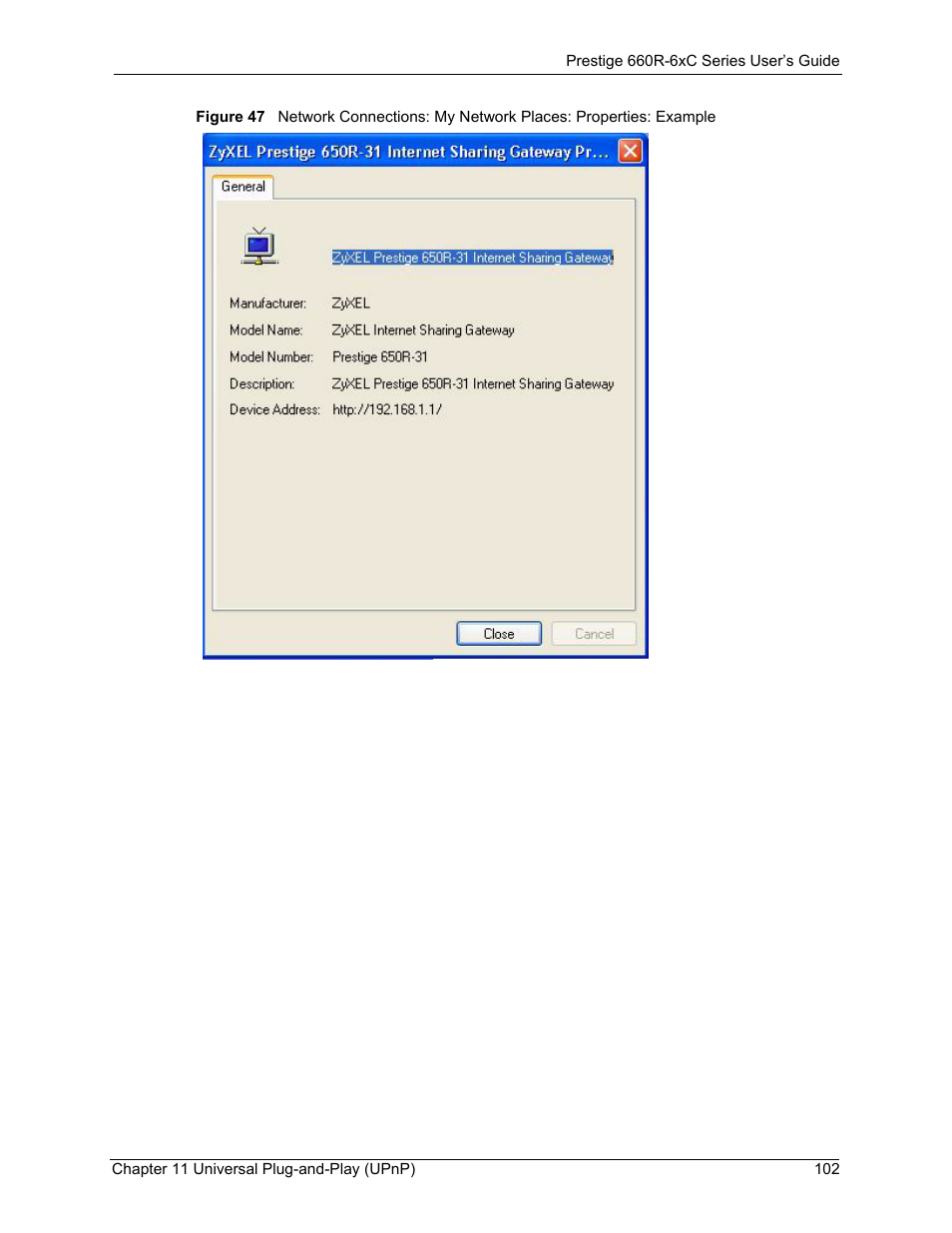 ZyXEL Communications ADSL/ADSL2/ADSL2+ Router 660R-6xC Series User Manual | Page 103 / 282