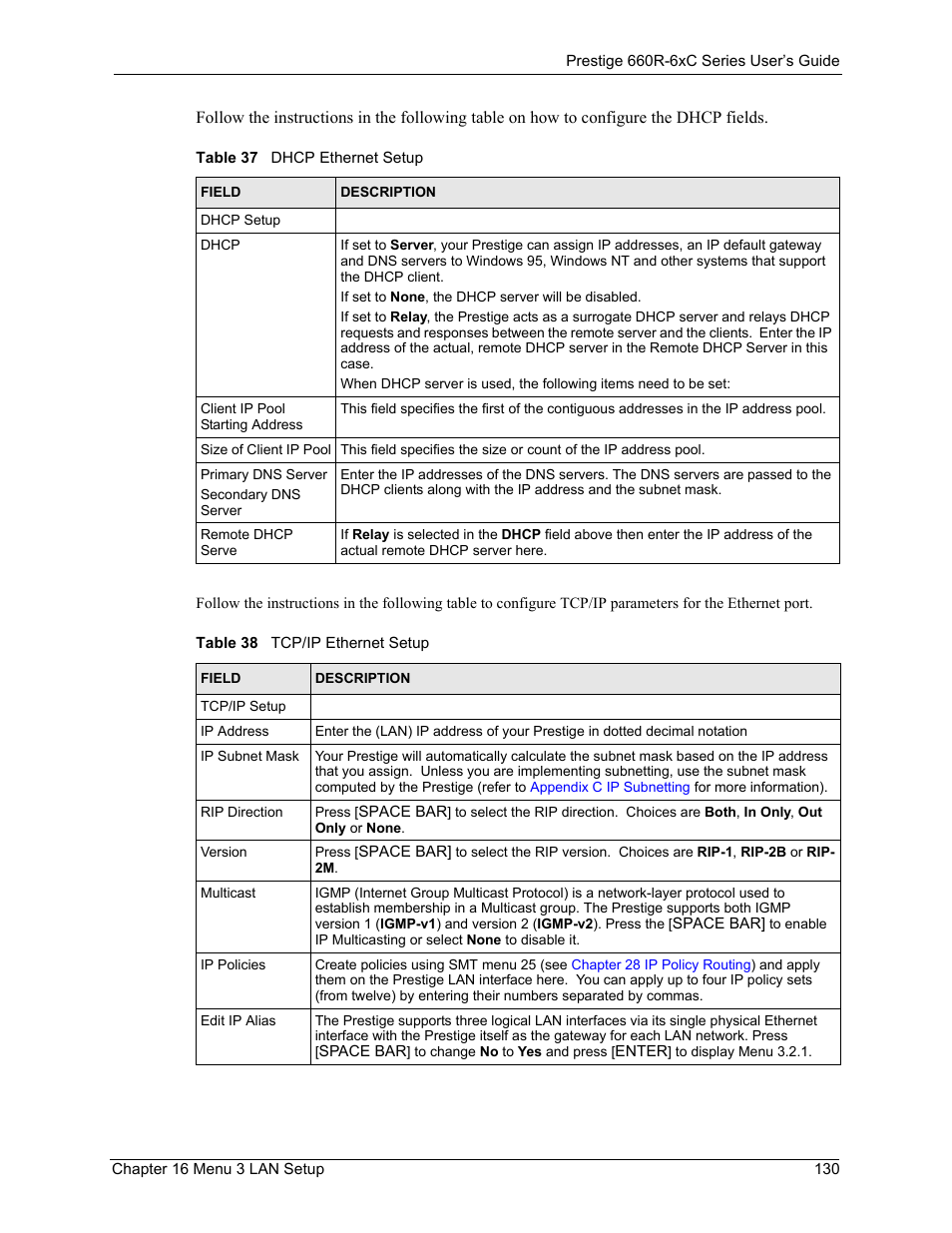 ZyXEL Communications ADSL/ADSL2/ADSL2+ Router 660R-6xC Series User Manual | Page 131 / 282