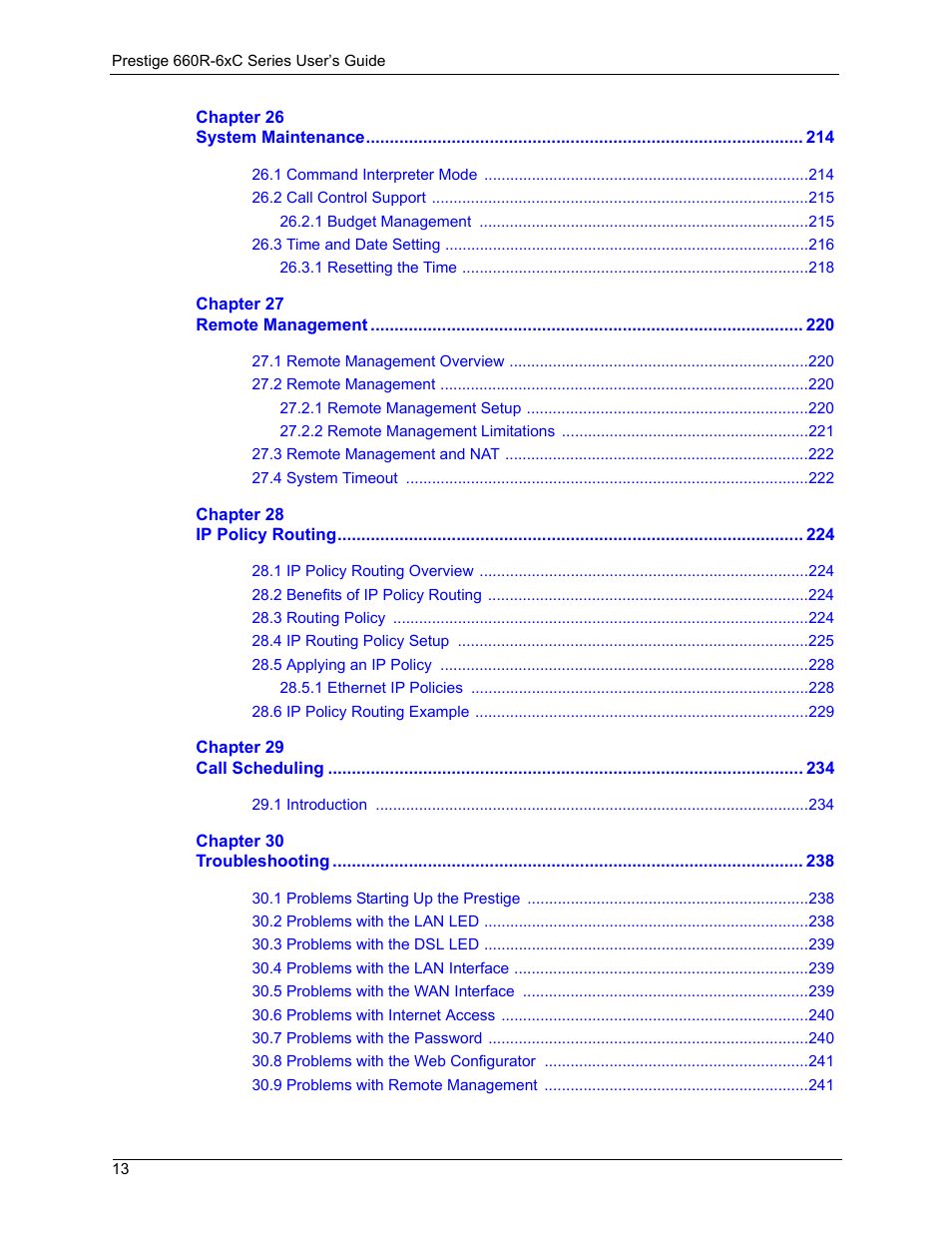 ZyXEL Communications ADSL/ADSL2/ADSL2+ Router 660R-6xC Series User Manual | Page 14 / 282