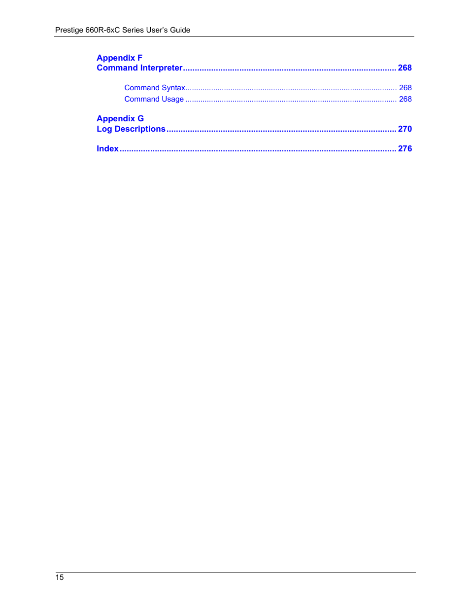 ZyXEL Communications ADSL/ADSL2/ADSL2+ Router 660R-6xC Series User Manual | Page 16 / 282