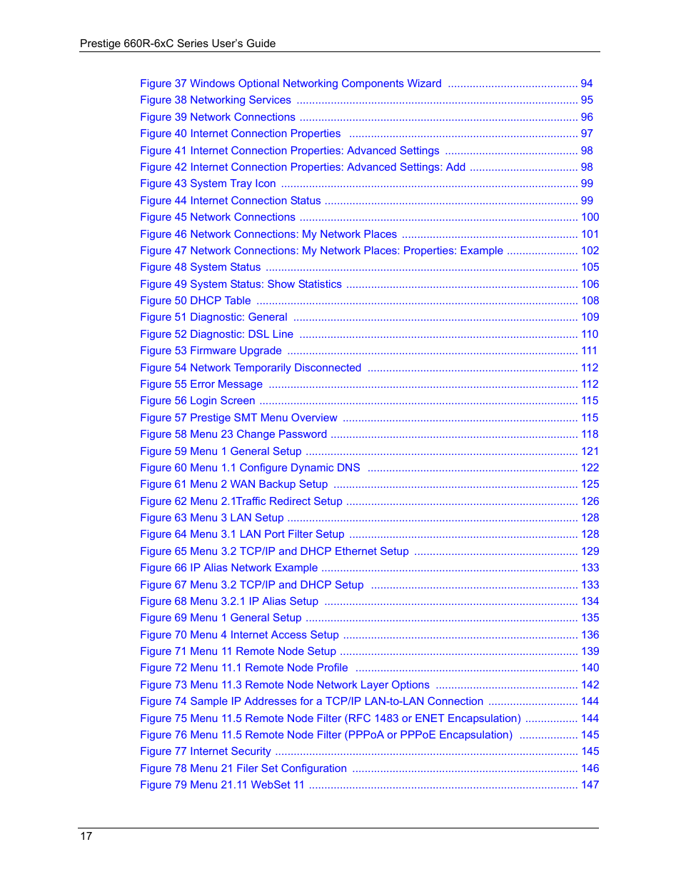 ZyXEL Communications ADSL/ADSL2/ADSL2+ Router 660R-6xC Series User Manual | Page 18 / 282