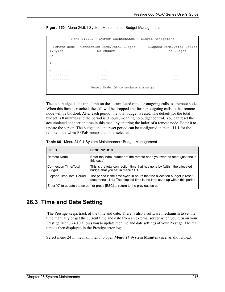 3 time and date setting | ZyXEL Communications ADSL/ADSL2/ADSL2+ Router 660R-6xC Series User Manual | Page 217 / 282