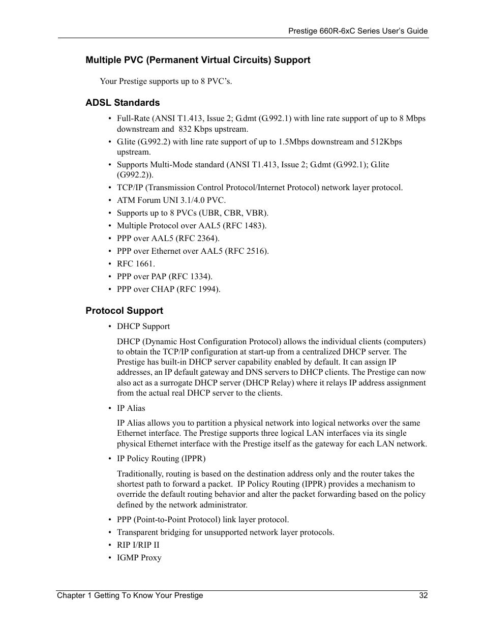 ZyXEL Communications ADSL/ADSL2/ADSL2+ Router 660R-6xC Series User Manual | Page 33 / 282
