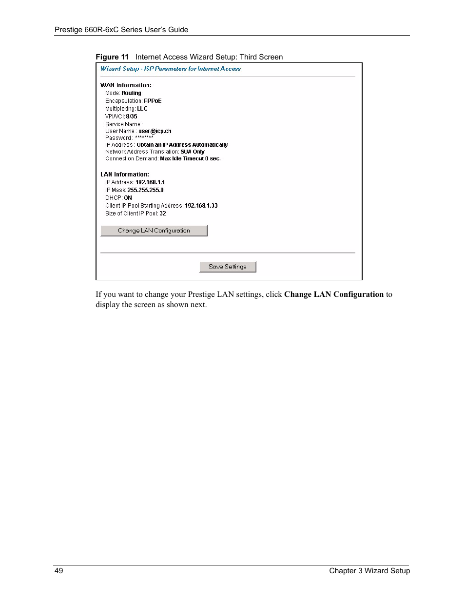 ZyXEL Communications ADSL/ADSL2/ADSL2+ Router 660R-6xC Series User Manual | Page 50 / 282