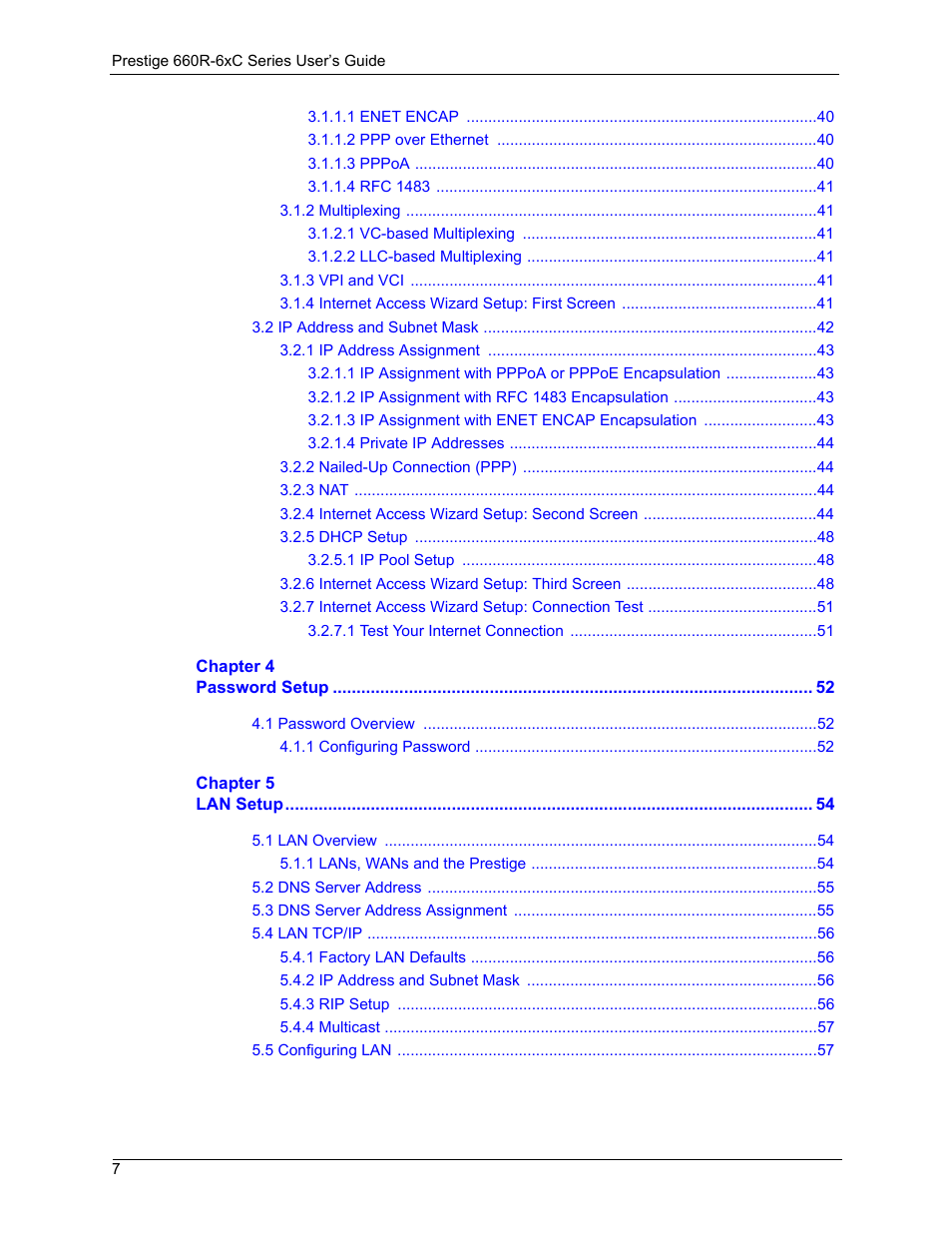 ZyXEL Communications ADSL/ADSL2/ADSL2+ Router 660R-6xC Series User Manual | Page 8 / 282