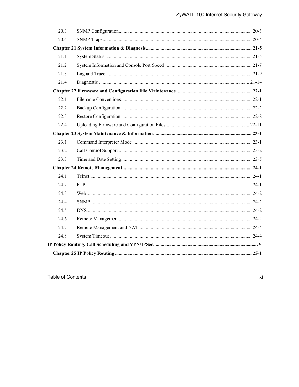 ZyXEL Communications Internet Security Gateway ZyWALL 100 User Manual | Page 11 / 356