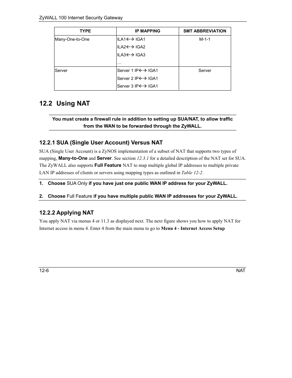 Using nat, 2 using nat | ZyXEL Communications Internet Security Gateway ZyWALL 100 User Manual | Page 119 / 356