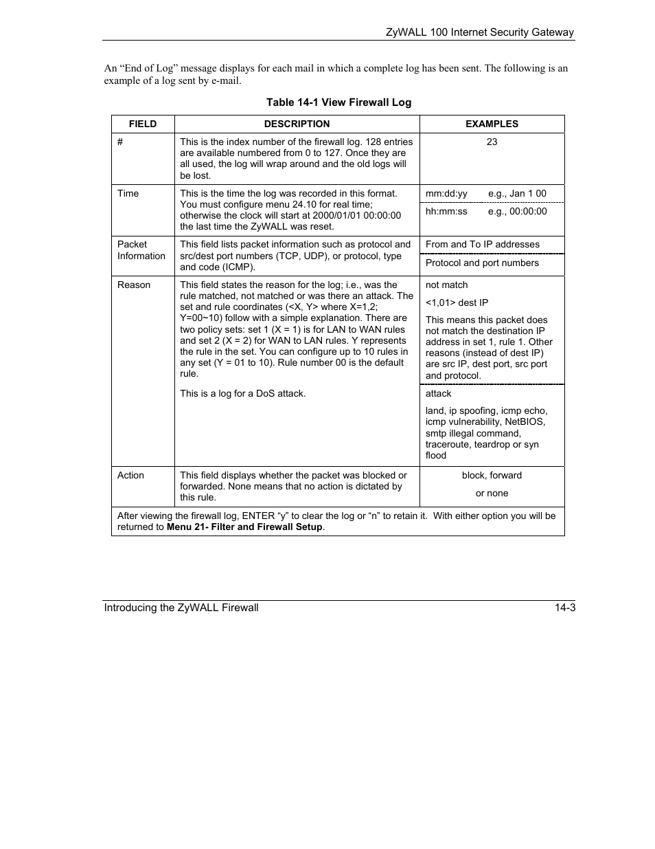ZyXEL Communications Internet Security Gateway ZyWALL 100 User Manual | Page 159 / 356