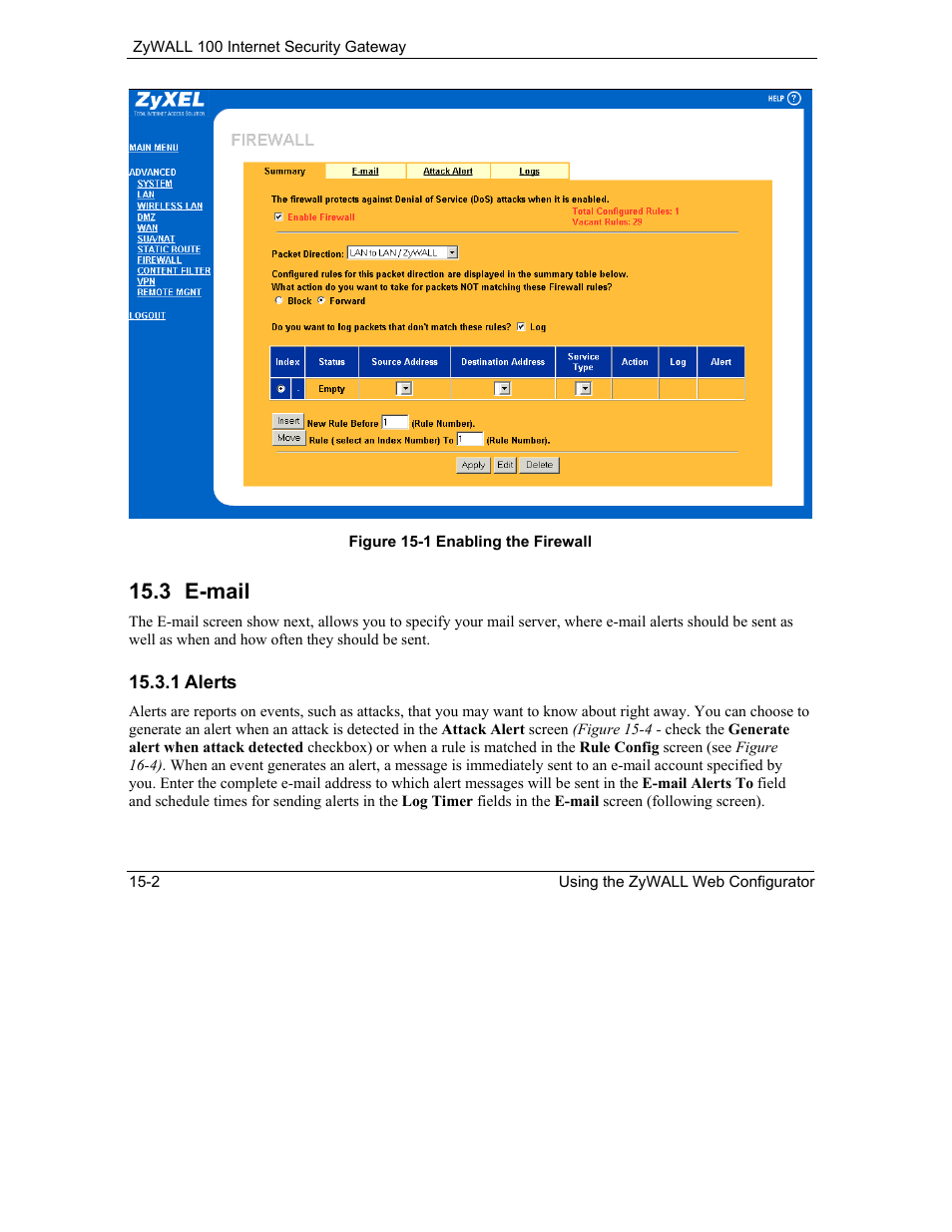 E-mail, 3 e-mail | ZyXEL Communications Internet Security Gateway ZyWALL 100 User Manual | Page 162 / 356