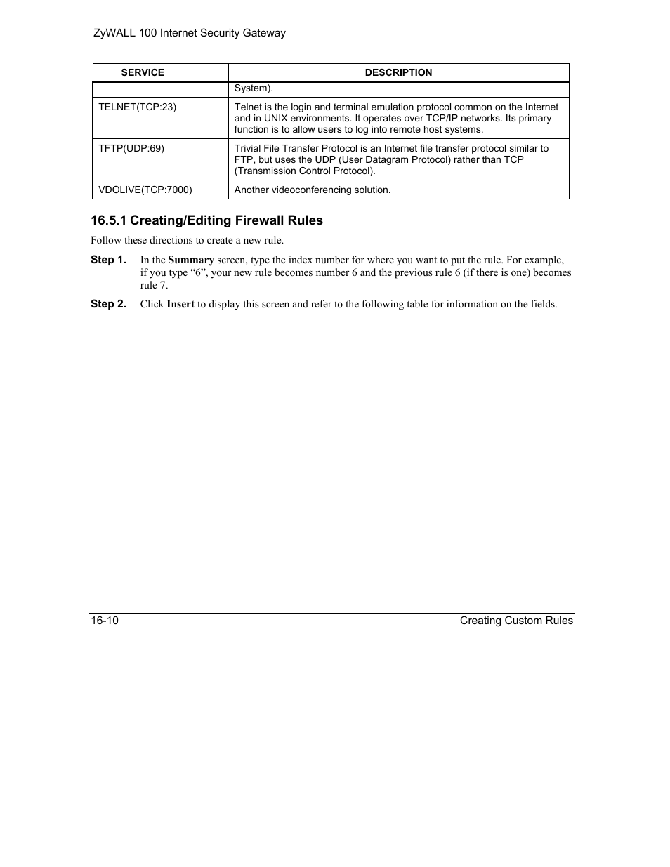 ZyXEL Communications Internet Security Gateway ZyWALL 100 User Manual | Page 180 / 356