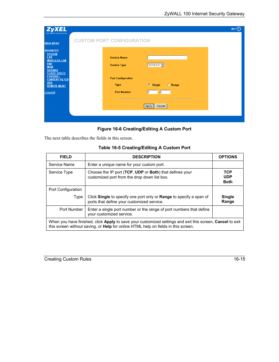 ZyXEL Communications Internet Security Gateway ZyWALL 100 User Manual | Page 185 / 356