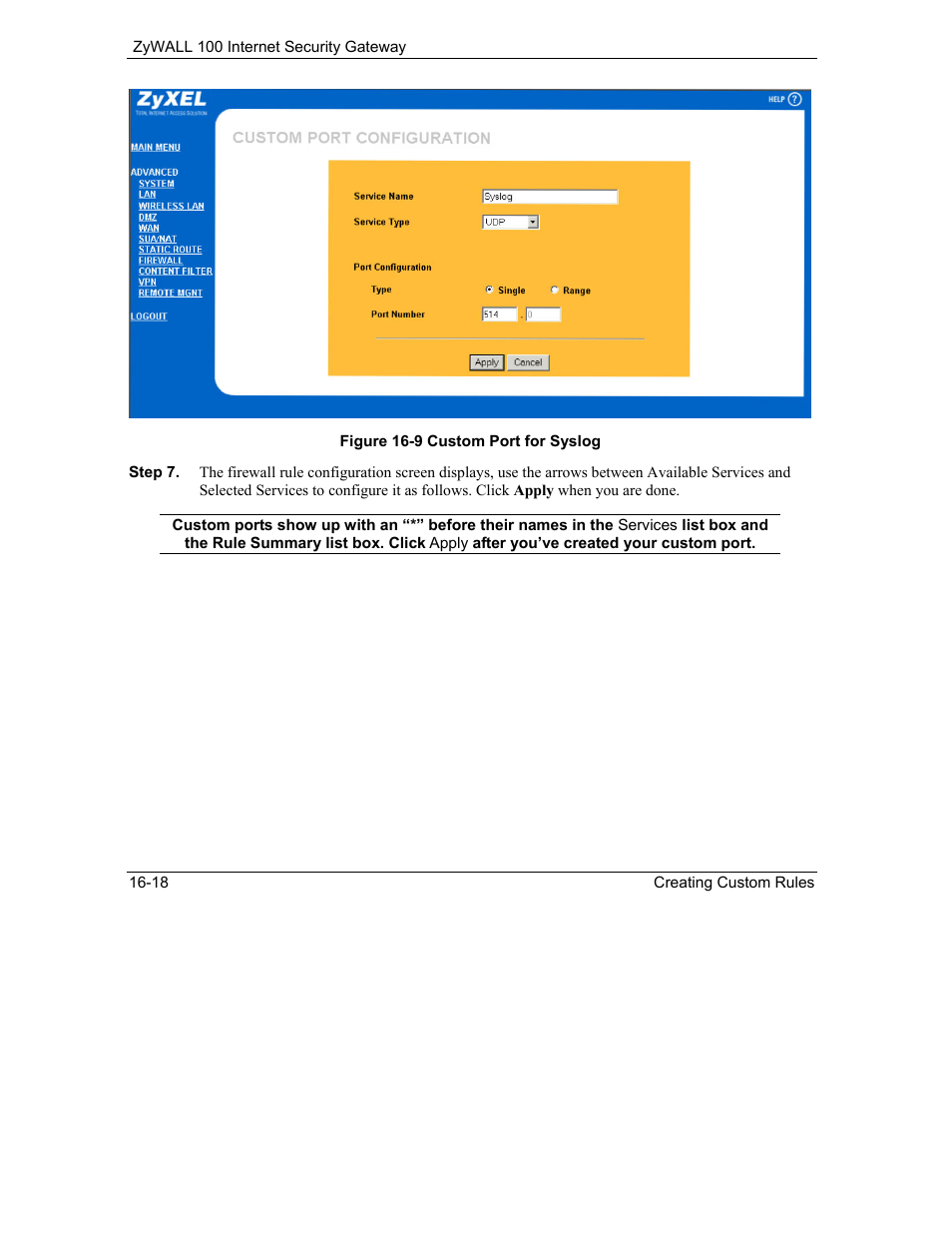 ZyXEL Communications Internet Security Gateway ZyWALL 100 User Manual | Page 188 / 356