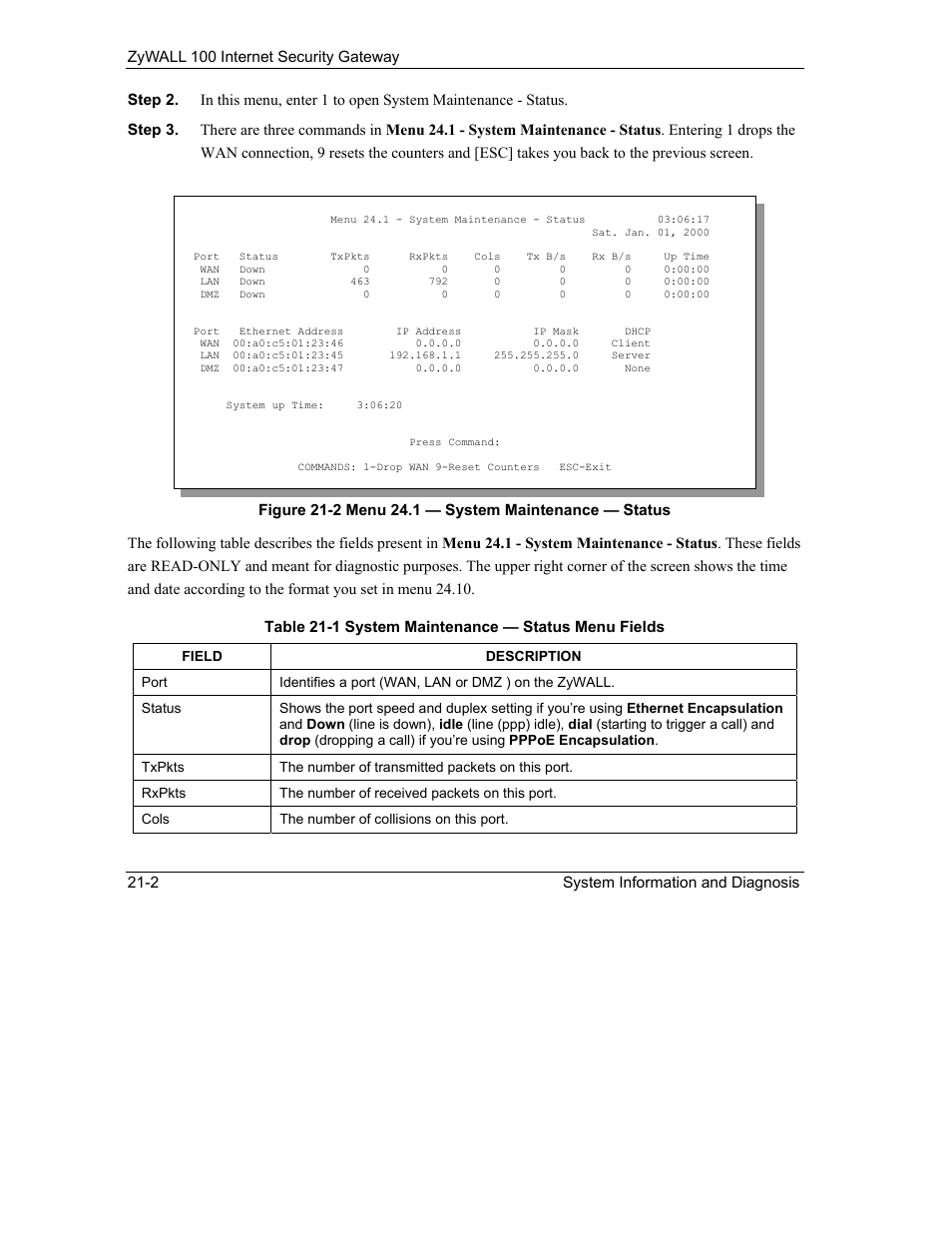 ZyXEL Communications Internet Security Gateway ZyWALL 100 User Manual | Page 219 / 356