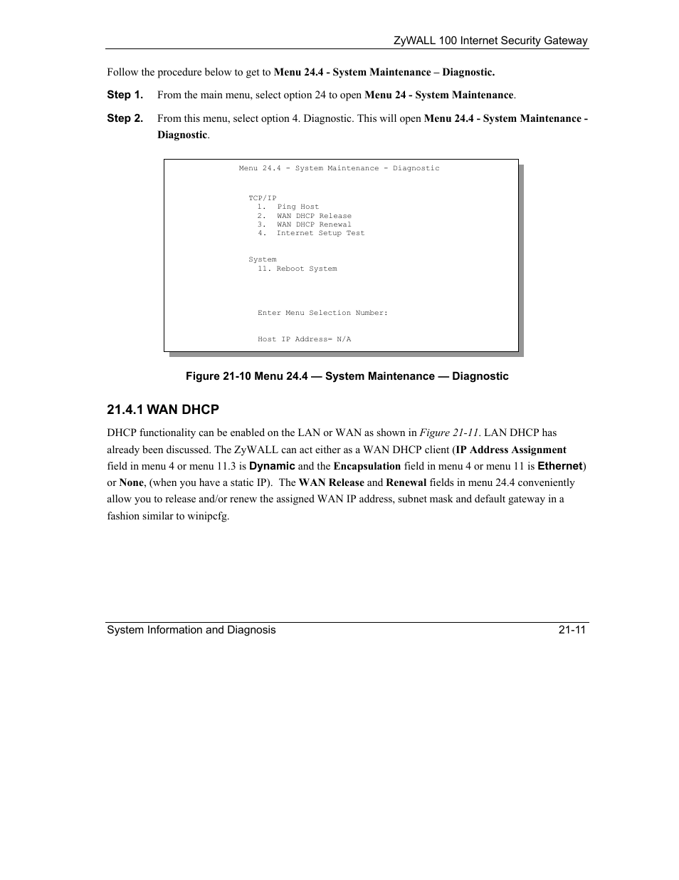 1 wan dhcp | ZyXEL Communications Internet Security Gateway ZyWALL 100 User Manual | Page 228 / 356