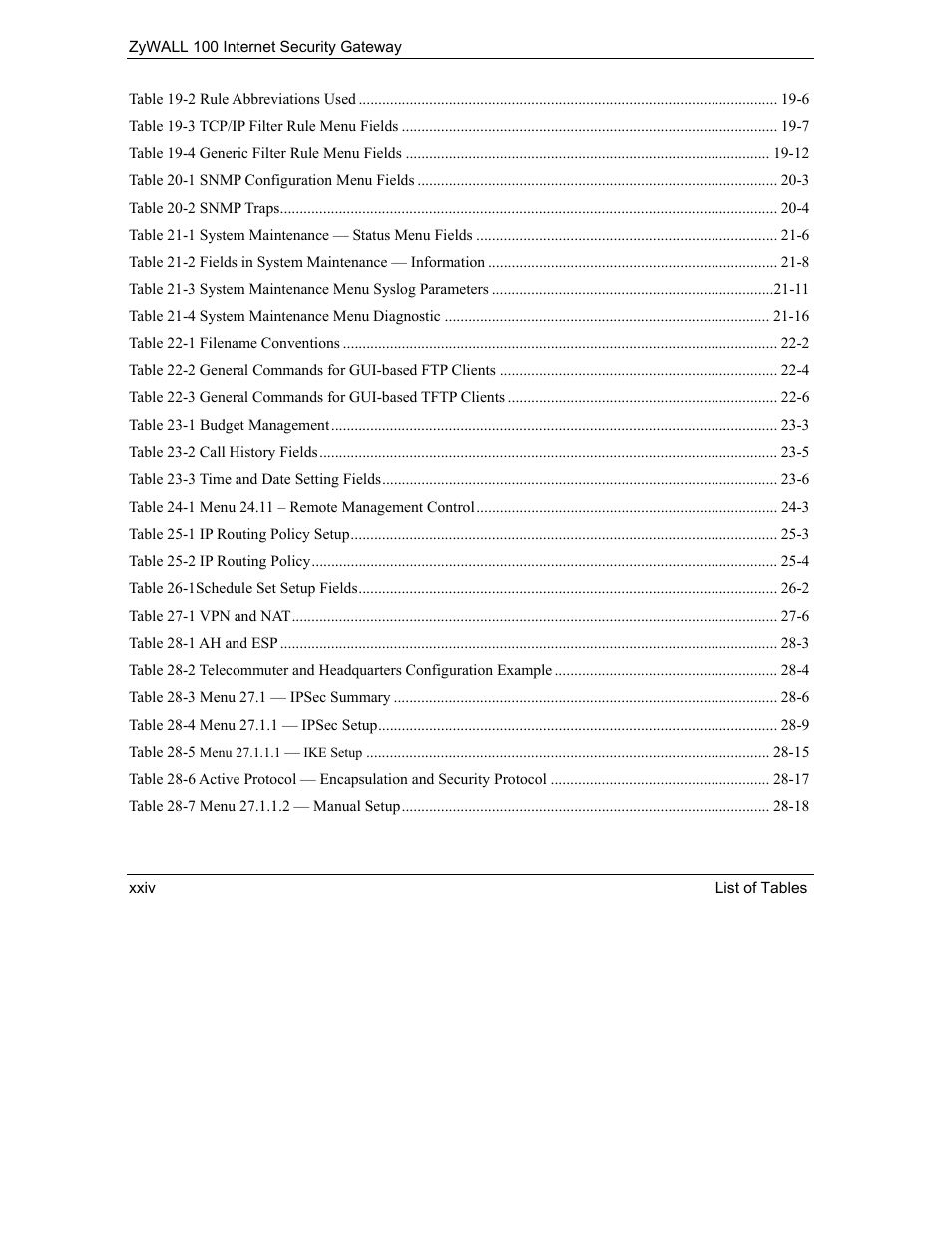 ZyXEL Communications Internet Security Gateway ZyWALL 100 User Manual | Page 24 / 356