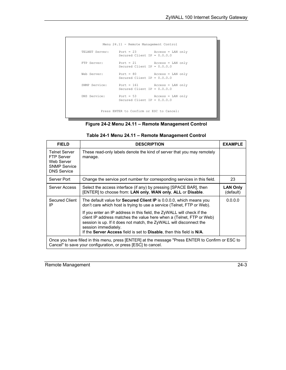 ZyXEL Communications Internet Security Gateway ZyWALL 100 User Manual | Page 260 / 356