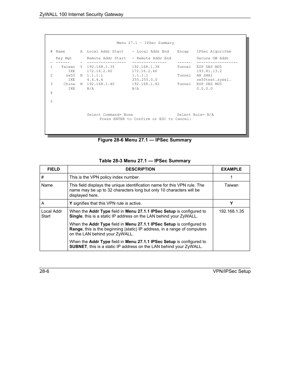 ZyXEL Communications Internet Security Gateway ZyWALL 100 User Manual | Page 289 / 356