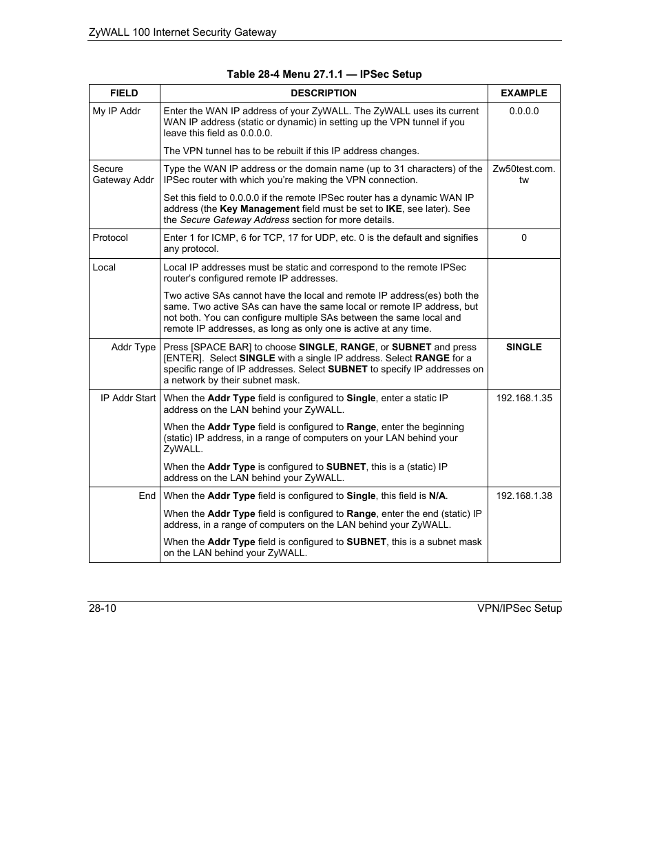 ZyXEL Communications Internet Security Gateway ZyWALL 100 User Manual | Page 293 / 356
