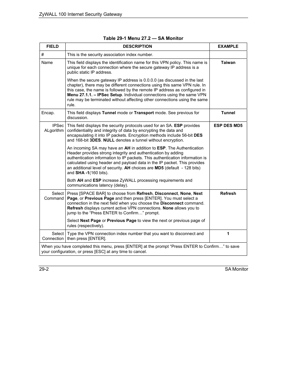 ZyXEL Communications Internet Security Gateway ZyWALL 100 User Manual | Page 305 / 356