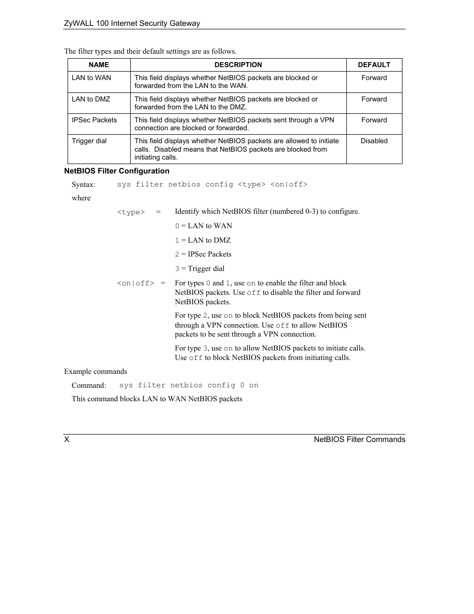 ZyXEL Communications Internet Security Gateway ZyWALL 100 User Manual | Page 340 / 356