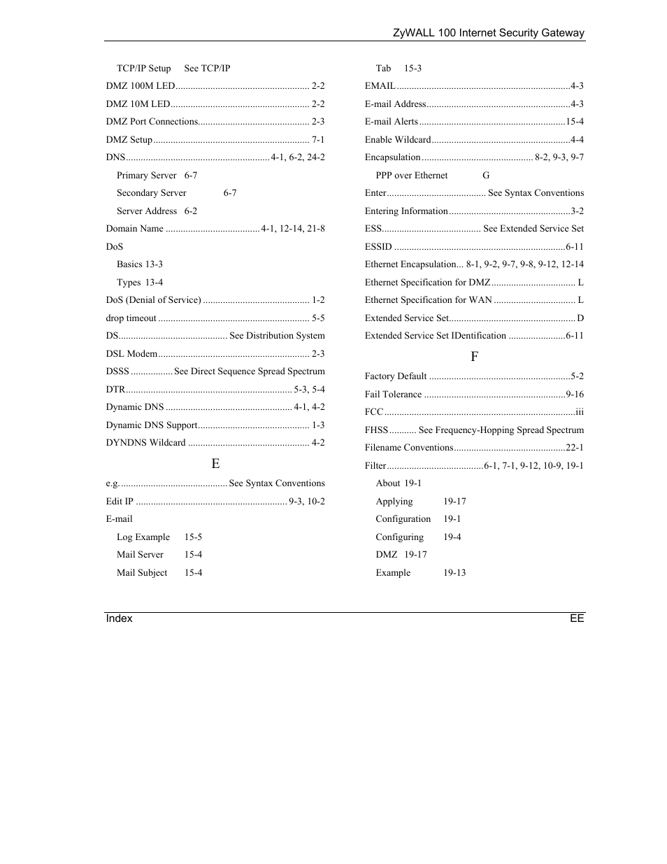 ZyXEL Communications Internet Security Gateway ZyWALL 100 User Manual | Page 347 / 356