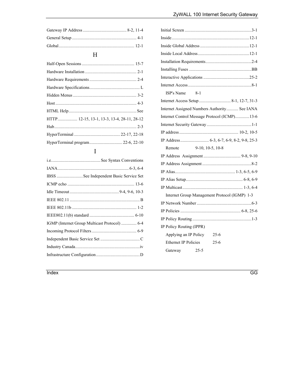 ZyXEL Communications Internet Security Gateway ZyWALL 100 User Manual | Page 349 / 356