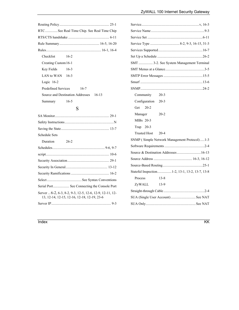 ZyXEL Communications Internet Security Gateway ZyWALL 100 User Manual | Page 353 / 356