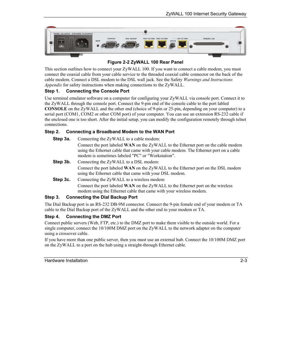 ZyXEL Communications Internet Security Gateway ZyWALL 100 User Manual | Page 40 / 356
