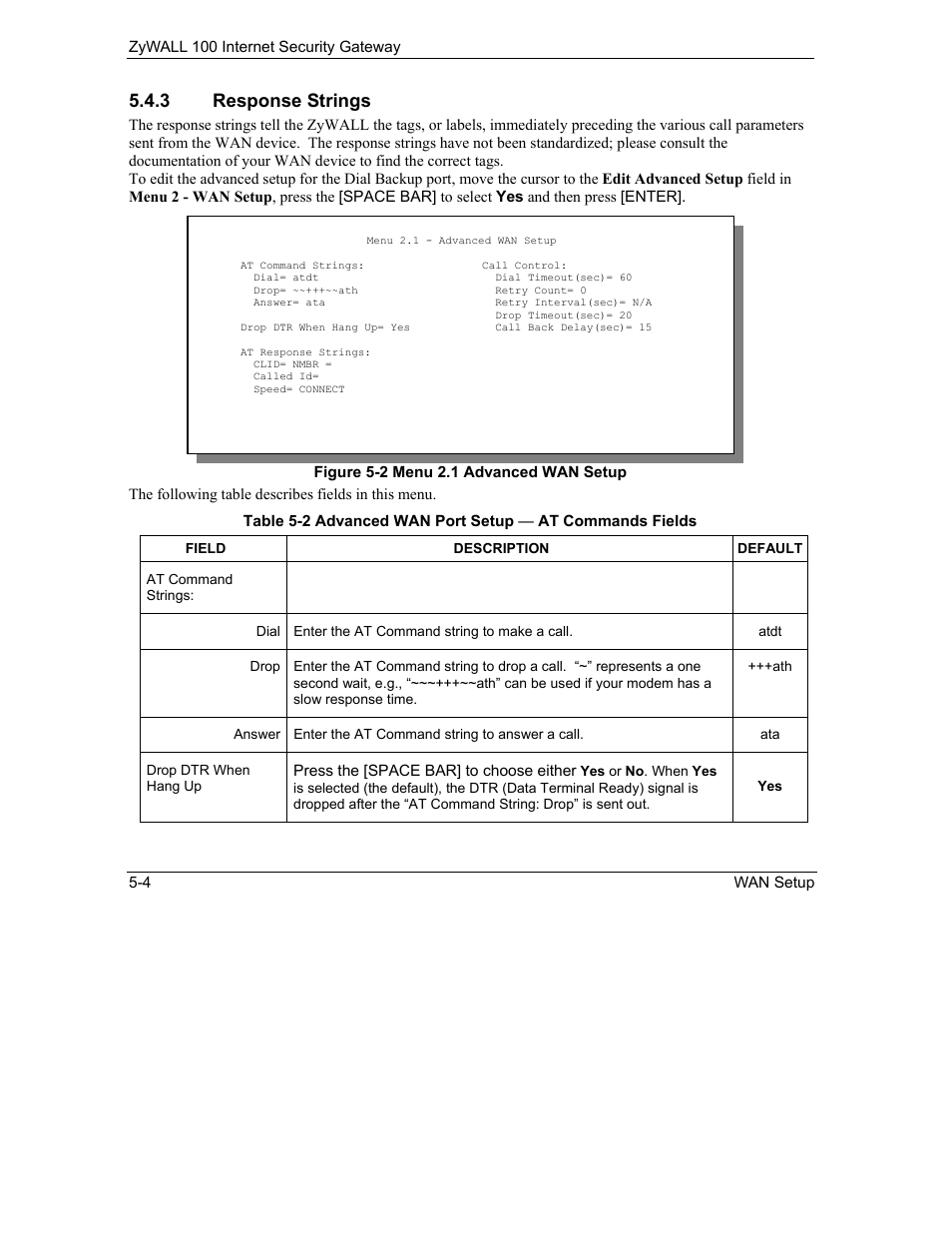 3 response strings | ZyXEL Communications Internet Security Gateway ZyWALL 100 User Manual | Page 57 / 356