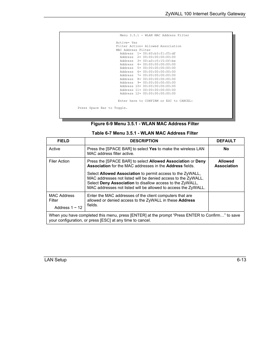 ZyXEL Communications Internet Security Gateway ZyWALL 100 User Manual | Page 72 / 356