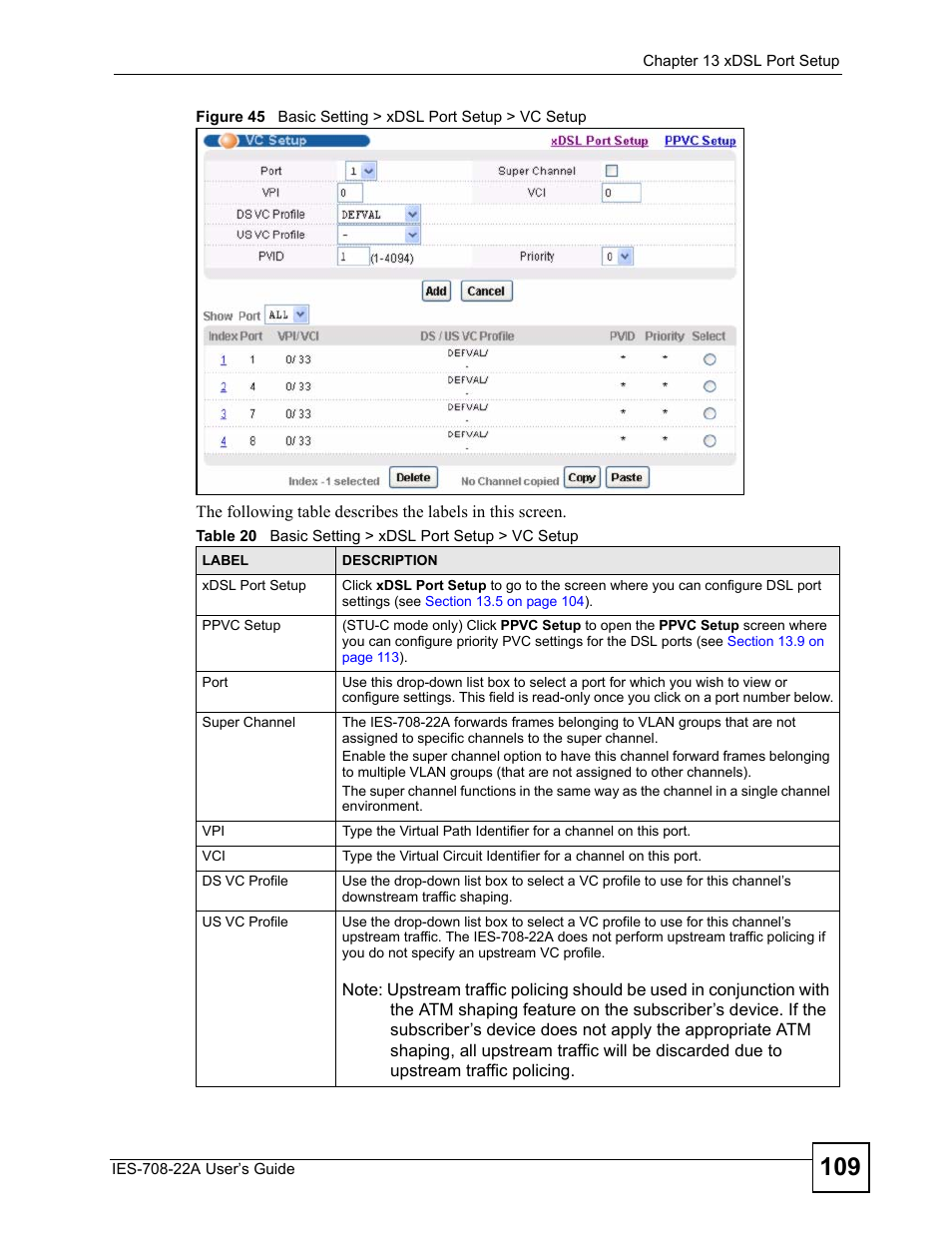 ZyXEL Communications IES-708-22A User Manual | Page 109 / 448