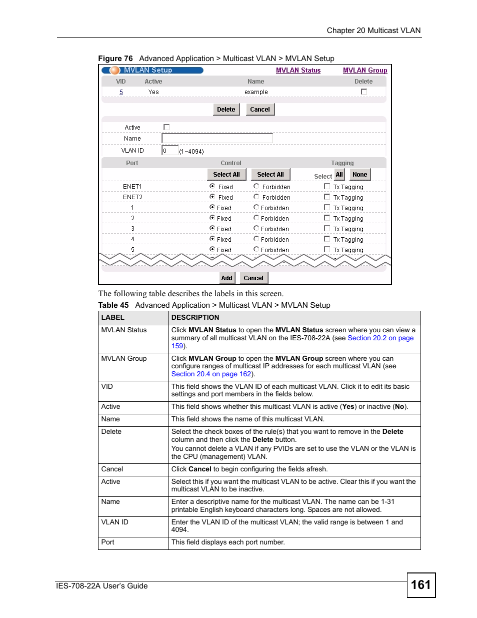 ZyXEL Communications IES-708-22A User Manual | Page 161 / 448