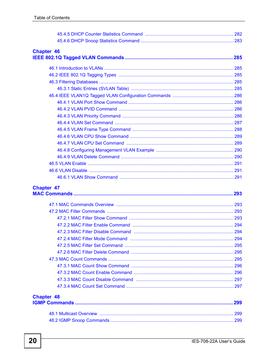 ZyXEL Communications IES-708-22A User Manual | Page 20 / 448