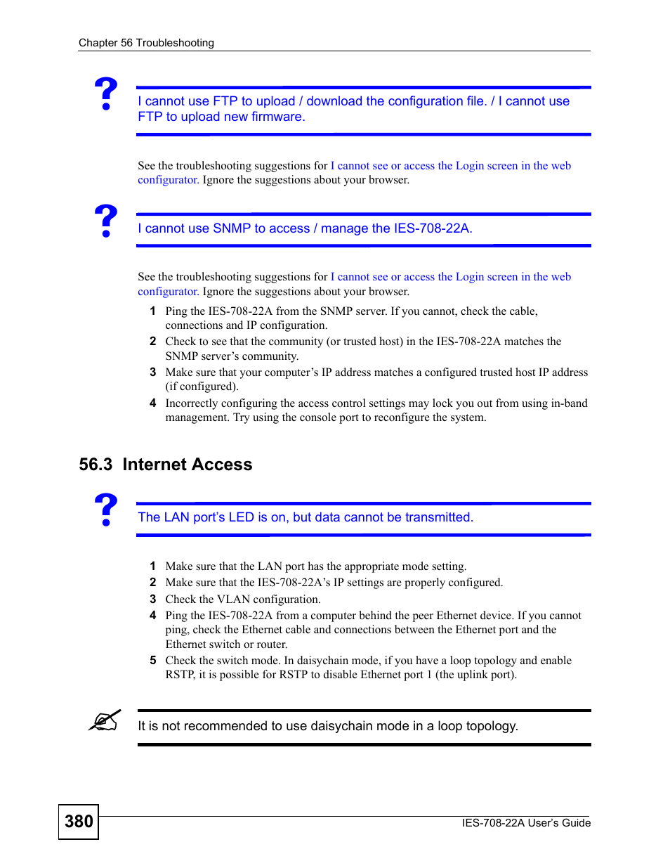 3 internet access | ZyXEL Communications IES-708-22A User Manual | Page 380 / 448